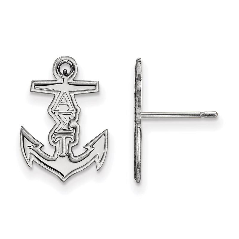 Sterling Silver Alpha Sigma Tau Xs Post Earrings